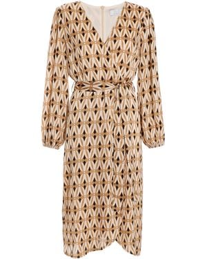 Quiz Print Wrap Skater Dress in Red Lyst UK