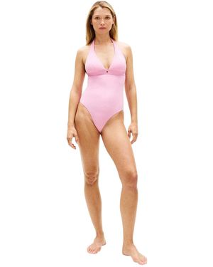 Tommy Hilfiger Halter Hals Eendelig Zwempak (Petal) - Roze
