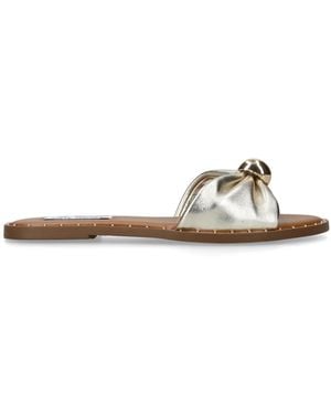 Steve Madden Leather Dipsy Sandals - Metallic