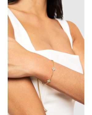 Boohoo Embellished Flower Toggle Bracelet - Brown