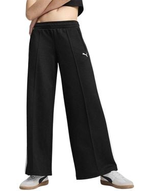 PUMA Joggingbroek Voor Met T7-Print, Open Zoom En Lage Taille Wit) - Zwart