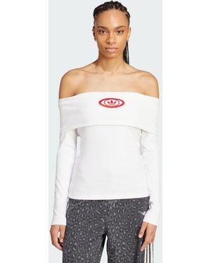 adidas Originals Off Shoulder Top - White