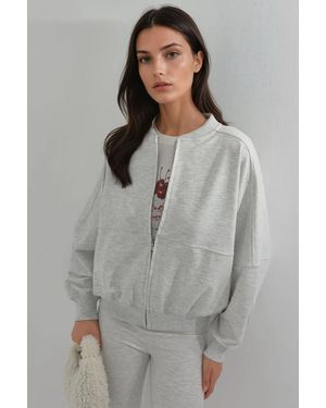 Busem Relaxed Fit Full-Zip Sweatshirt - Grey