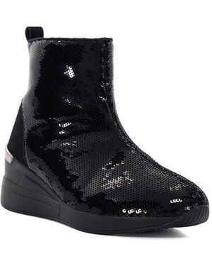 Dune Sequin Wedge Ankle Boots - Blue