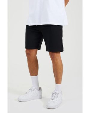 Brave Soul Side Stripe Drawstring Jersey Shorts - Black