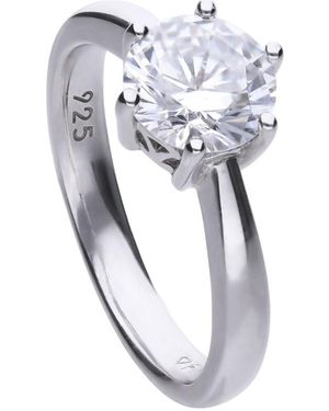 Diamonfire R3622-16 Ladies Carats Ring Sterling - White