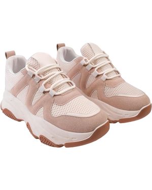 Where's That From Liberate Mesh Suede Trainers (crème/camel) - Roze