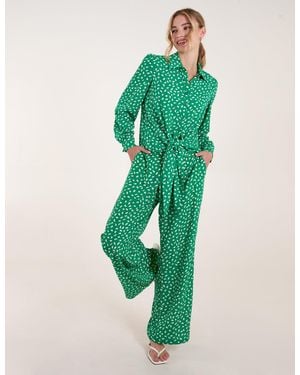 Blue Vanilla Abstract Polka Dot Trousers - Green
