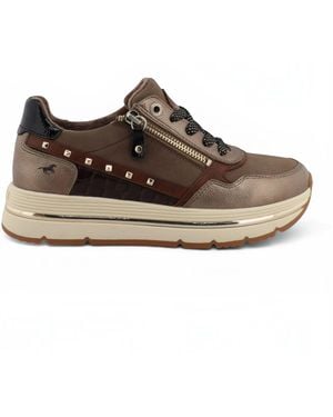 Mustang Lace-Up Trainers Platform Trainers - Brown