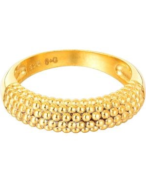 SEOL + GOLD 18Ct Plated Beaded Dot Ring Sterling - Metallic