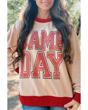 Azura Exchange Game Day Grafisch Sweatshirt - Naturel