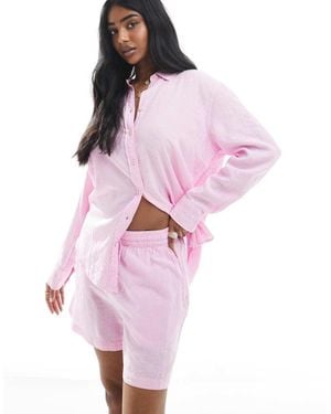 Vero Moda Linen Touch Shorts Co-Ord - Pink