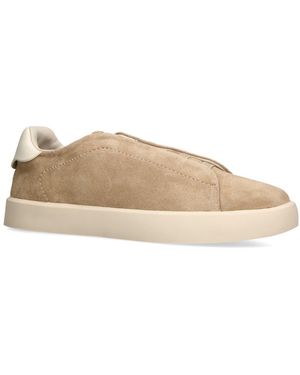 Steve Madden Leather Salsa Trainers - Natural