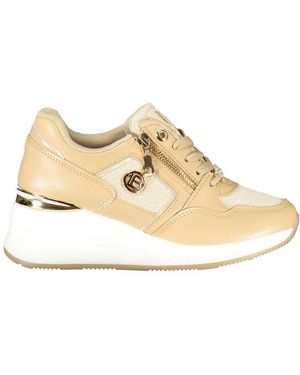 Laura Biagiotti Beige Polyester Trainer - Metallic