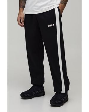 BoohooMAN Baggy Fit Panelled Bungee Hem Jogger - Black