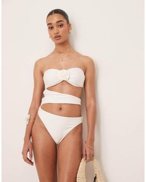 Abercrombie & Fitch Cut Out Side Detail Swimsuit - White