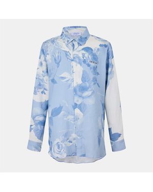 Off-White c/o Virgil Abloh Off Off Linen Shirt - Blue