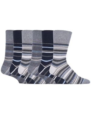 Gentle Grip 6 Pairs Non Elastic Socks - Grey