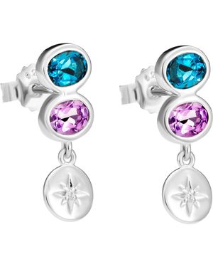 Orphelia 'Regula' 925 Sterling Drop Earrings - Blue