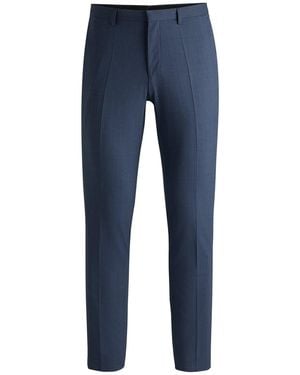 HUGO Hesten232X Solid Patterned Slim Chinos - Blue