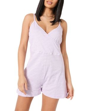 Brave Soul Jumpsuit Summer Beach Mini Romper Ladies Shorts Playsuit - Purple