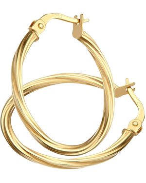 DIAMANT L'ÉTERNEL 9ct Geelgouden Getextureerde Oorringen Met Een Diameter Van 2 Cm - Metallic