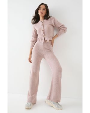 MissPap Cosy Button Down Cardigan And Trouser Co Ord - Pink