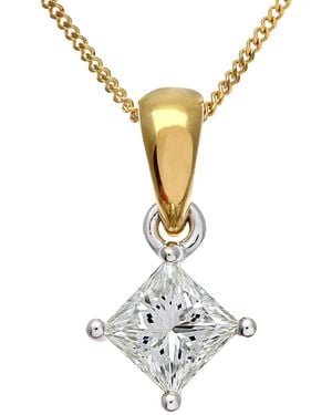 DIAMANT L'ÉTERNEL 18kt Geelgouden 3/4 Karaat J/i-gecertificeerde Princess Cut Diamond Solitare-hanger + Ketting - Metallic