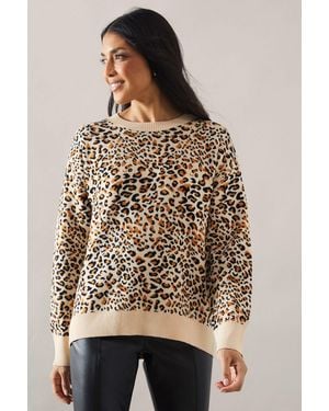 Wallis Animal Jacquard Jumper - Natural