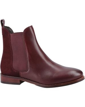 Hush Puppies Colette Suede Bordeaux Boots - Purple