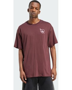 adidas Originals Cupid And Heart Graphic Oversized Tee - Red