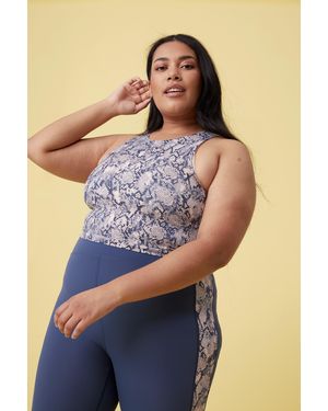 Mountain Warehouse 'Go Getter' Cropped Vest Casual Stretchy Lightweight Breathable Tank Top Nylon - Blue