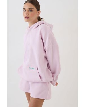 DSGN Studio Script Embroidered Hooded Short Tracksuit - Pink