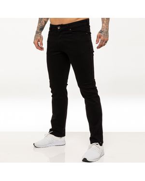 Kruze By Enzo Straight Leg Stretch Jeans - Black