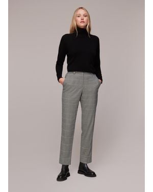 Whistles Lucie Check Cigarette Trouser - Grey