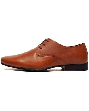 Red Tape Leather Bright Emboss Oxford Shoes - Brown