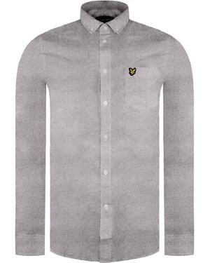 Lyle & Scott Long Sleeve Regular Fit Light Weight Oxford Shirt Lw1302Vtr Z835 - Grey