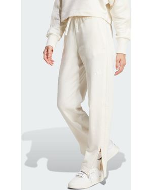 adidas All Szn French Terry 3-Stripes Straight Leg Trousers - White