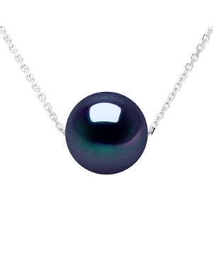 Ateliers Saint Germain Necklace Real Cultured Freshwater Pearl Round 8-9 Mm - Blue