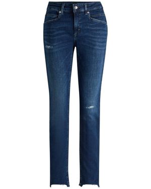 BOSS Distressed Slim Fit Five Pocket Jeans - Blue