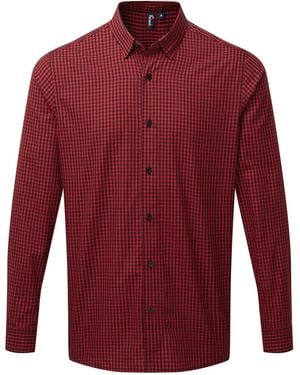 PREMIER Maxton Checked Long-Sleeved Shirt - Red