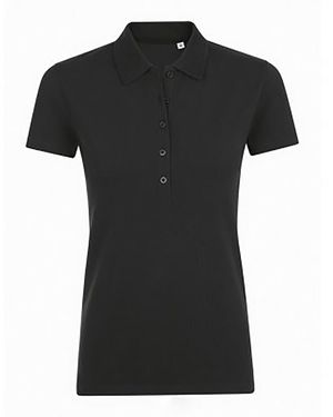 Sol's Ladies Phoenix Short Sleeve Pique Polo Shirt - Black