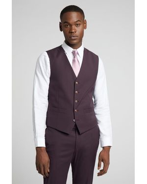 Antique Rogue V-Neck Slim Fit Suit Waistcoat - Purple