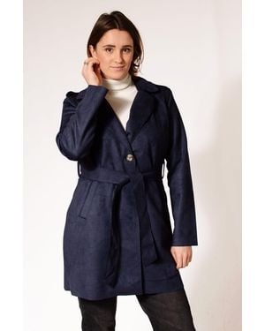 PRINCIPLES Moleskin Suedette Coat - Blue