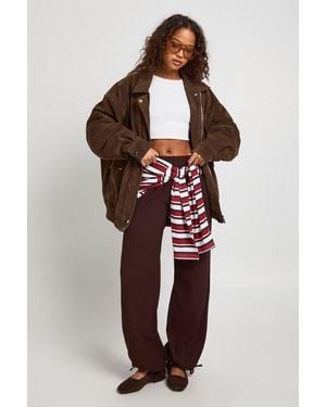 Boohoo Textured Bubble Hem Wide Leg Trouser