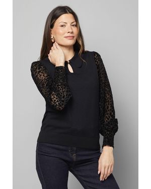 Wallis Woven Sleeve Collared 2 - Black
