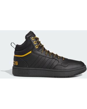 adidas Originals Hoops 3.0 Mid Lifestyle Basketball Classic Fur Lining Winterized Shoes - Black