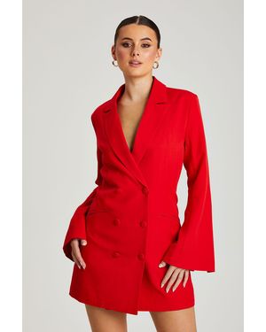Urban Bliss Flare Sleeve Fitted Blazer Dress - Red
