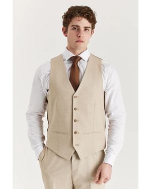 Paul Andrew Lightweight Summer Wedding Party Waistcoat - Natural