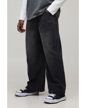 BoohooMAN Basic Parachute Fit Jeans - Black